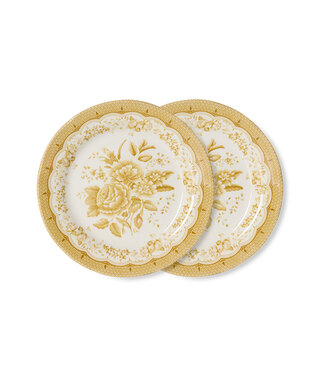 HKLIVING Bord Sunday ceramics: side plate, yellow (set of 2)