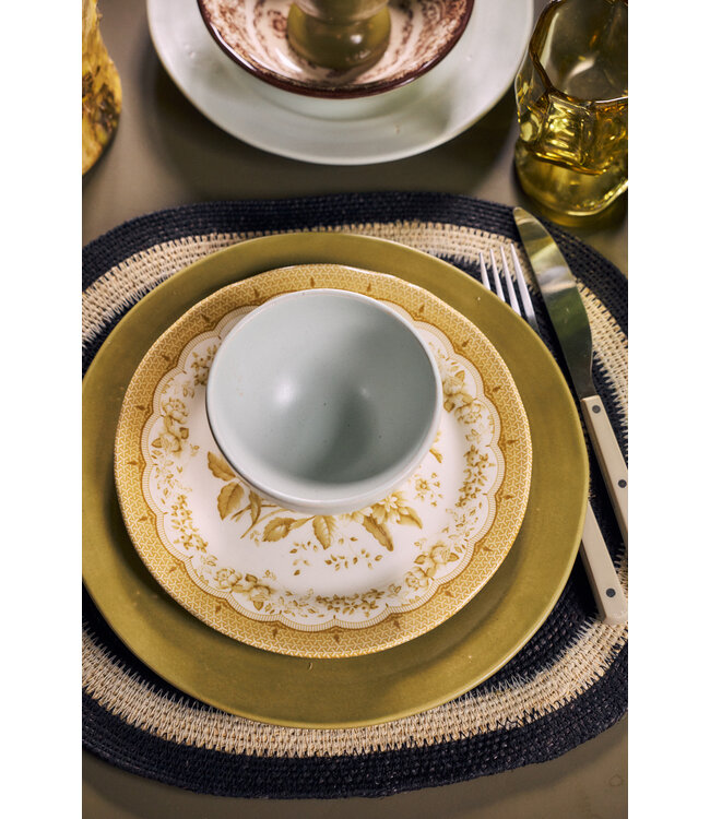 HKLIVING Bord Sunday ceramics: side plate, yellow (set of 2)
