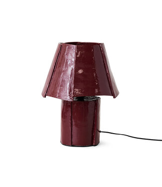 HKLIVING Tafellamp Cotton maché table lamp, burgundy