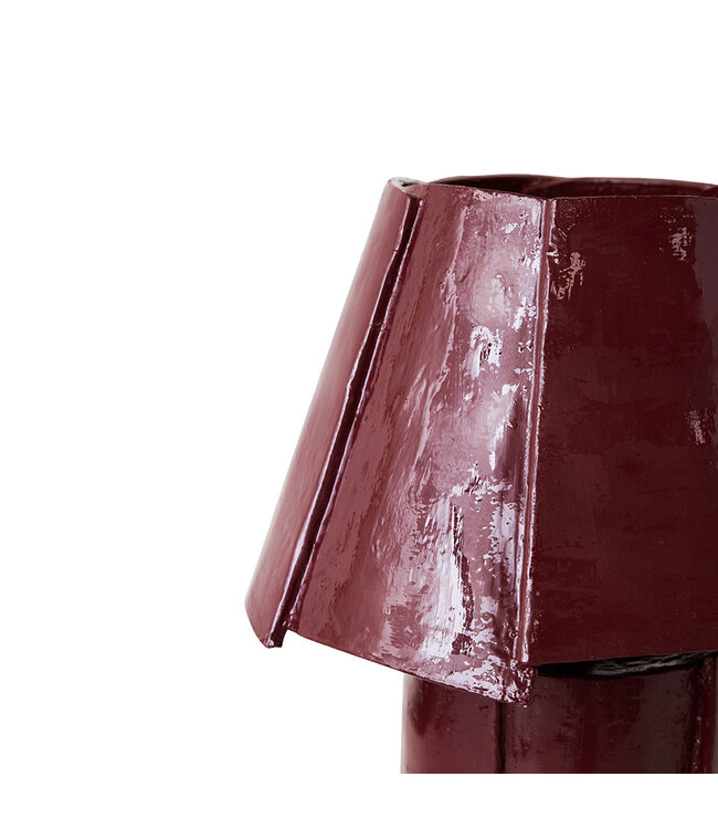 HKLIVING Tafellamp Cotton maché table lamp, burgundy