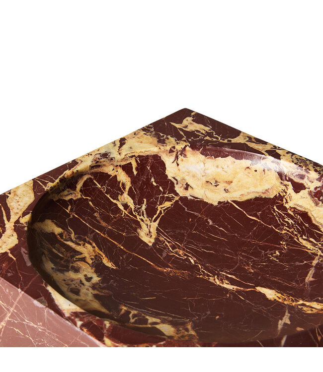 HKLIVING Schaal Marble cube, burgundy