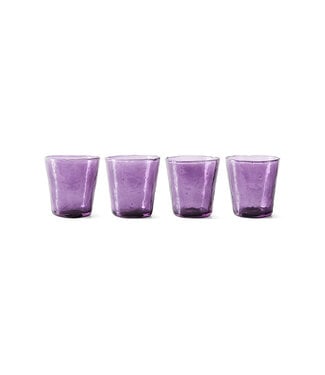 HKLIVING Waterglas Farmhouse water glasses, small, violet (set of 4)