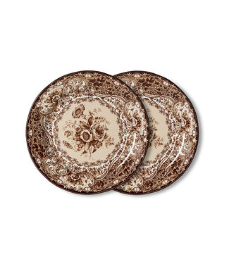 HKLIVING Bord Sunday ceramics: side plate, brown (set of 2)