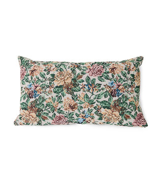 HKLIVING Kussen Woven cushion, classic flowers (60x35cm)