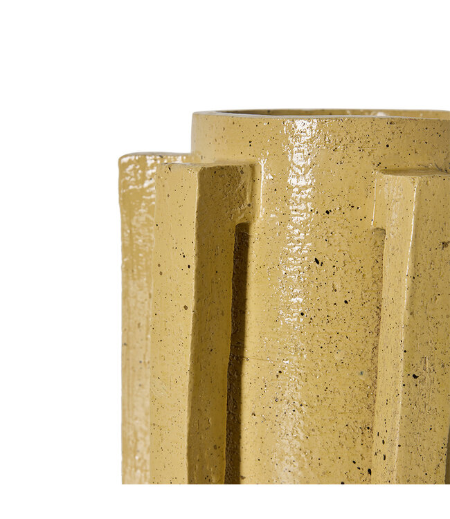 HKLIVING Vaas Robust ceramic vase, mustard