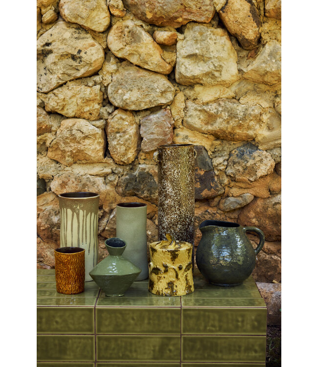 HKLIVING Voorraadpot Ceramic storage jar, burnt ochre