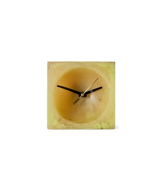 HKLIVING Tafelklok Resin table clock, soft yellow