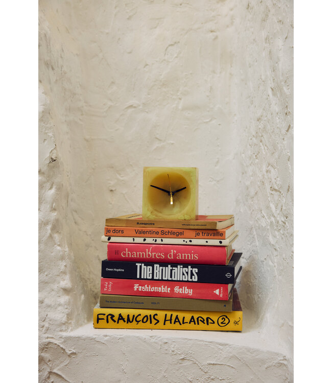 HKLIVING Tafelklok Resin table clock, soft yellow