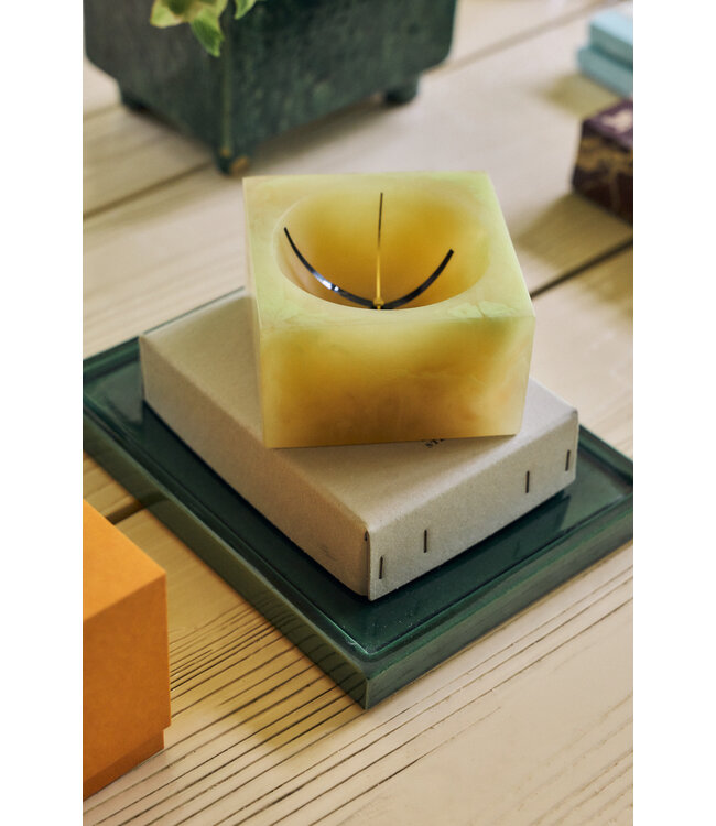 HKLIVING Tafelklok Resin table clock, soft yellow