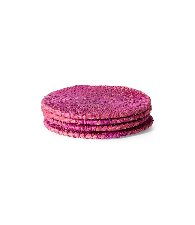 HKLIVING Onderzetters Soft edge coasters, raspberry (set of 4)