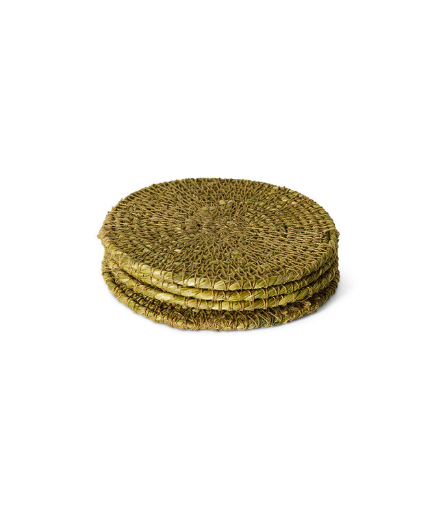 HKLIVING Onderzetters Soft edge coasters, seaweed (set of 4)