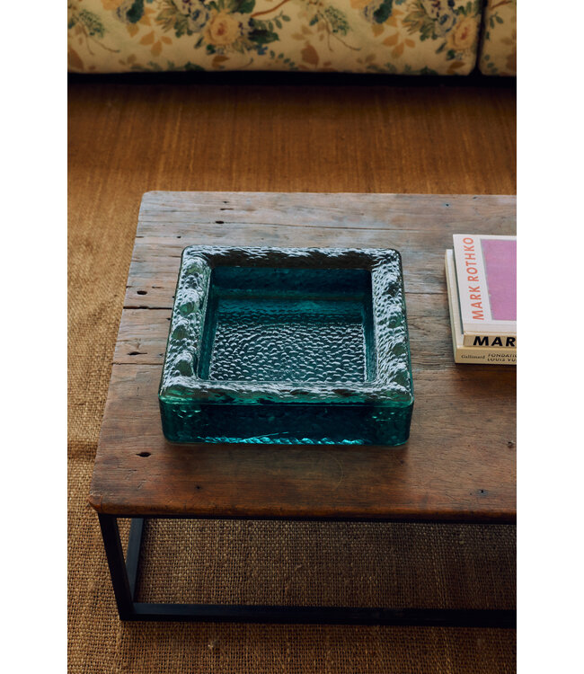 HKLIVING Schaal Sculptural square bowl, teal