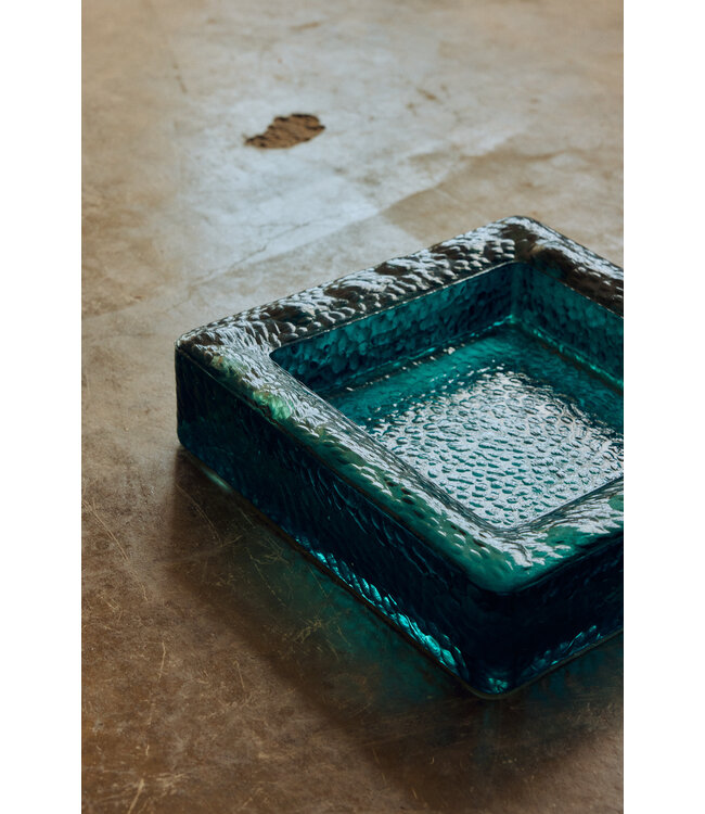 HKLIVING Schaal Sculptural square bowl, teal