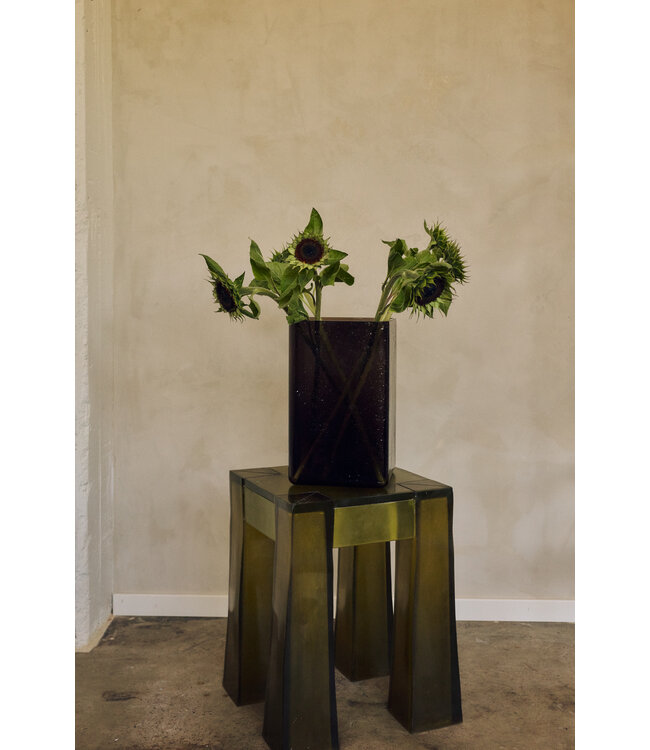 HKLIVING Vaas Cube vase medium, smokey brown