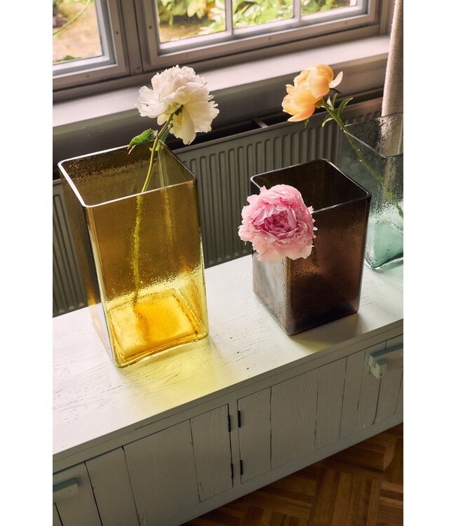 HKLIVING Vaas Cube vase large, yellow