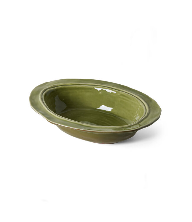 HKLIVING Ovenschaal Ceramic rustic oven dish, olive green