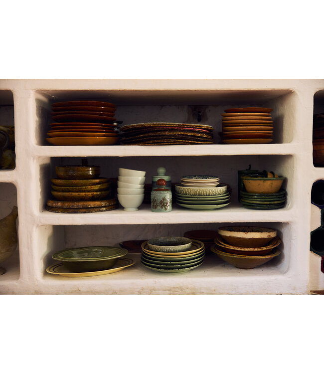 HKLIVING Ovenschaal Ceramic rustic oven dish, olive green