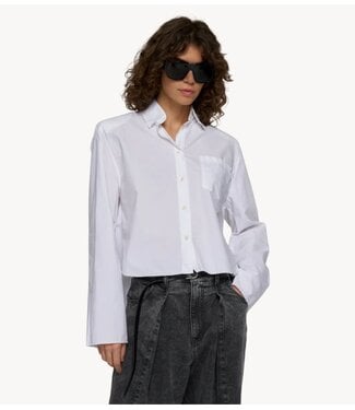 10DAYS Blouse cropped shoulder shirt white