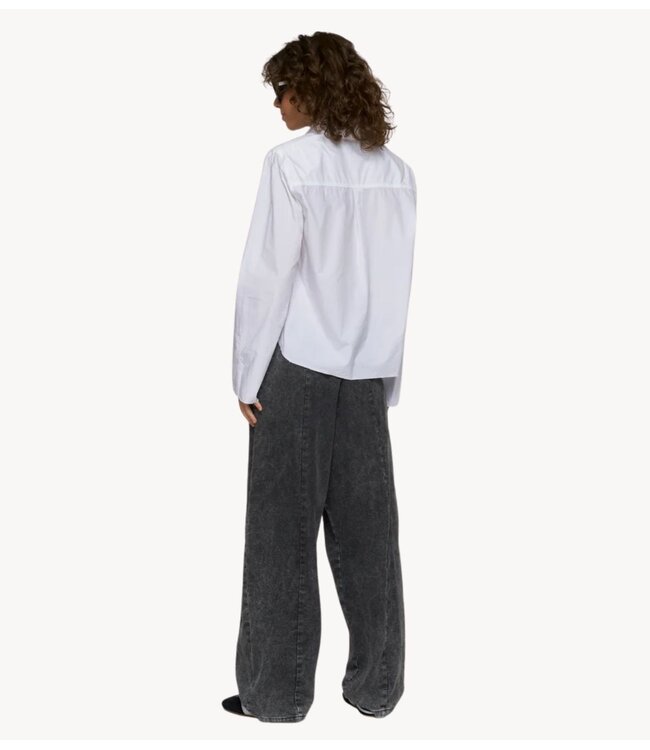 10DAYS Blouse cropped shoulder shirt white