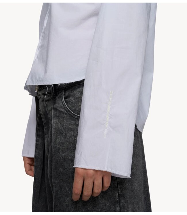 10DAYS Blouse cropped shoulder shirt white