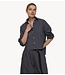 10DAYS Blouse cropped shoulder shirt white steel blue