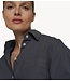 10DAYS Blouse cropped shoulder shirt white steel blue