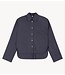 10DAYS Blouse cropped shoulder shirt white steel blue