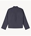 10DAYS Blouse cropped shoulder shirt white steel blue