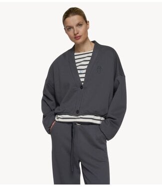 10DAYS Vest reversible cardigan fleece steel blue