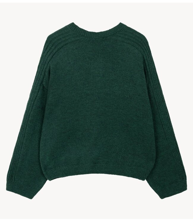 Alix The Label Trui ladies knitted the label pullover mid green