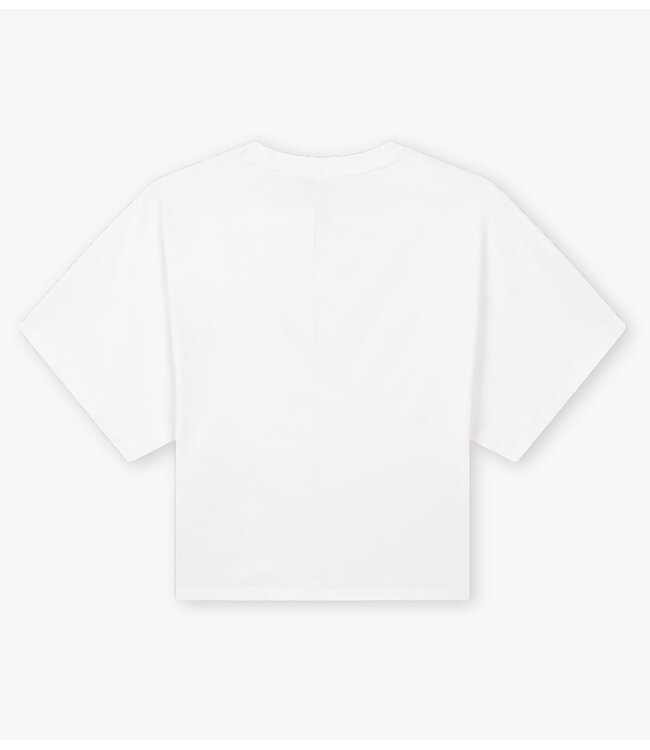 Alix The Label Top ladies knitted batwing t-shirt soft white