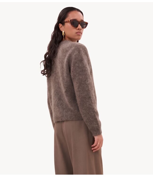 BY-BAR Vest vasile cardigan dark biscuit