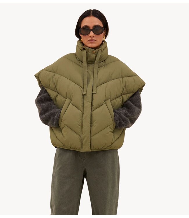 BY-BAR Jas franky sleeveless jacket olive