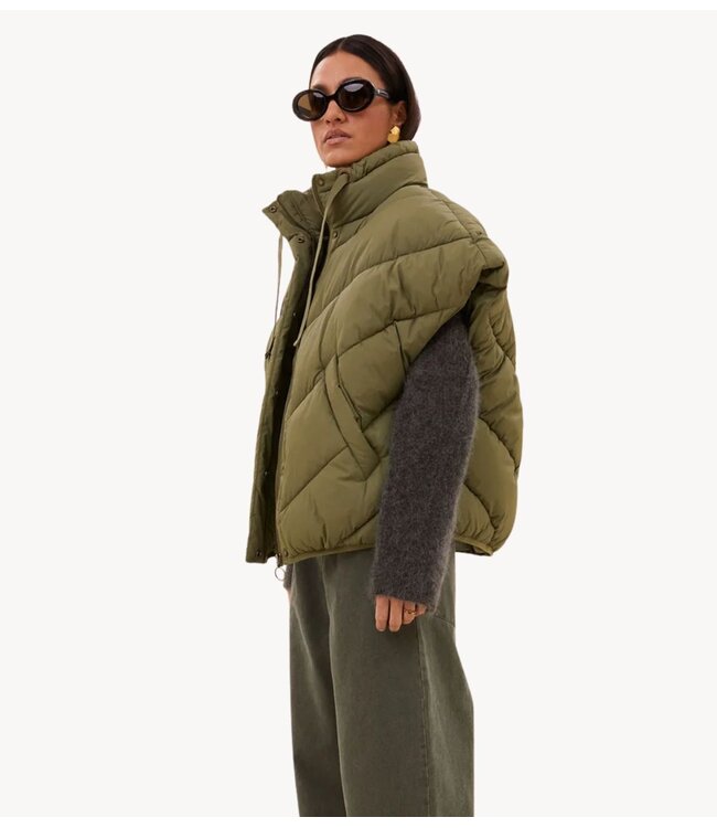 BY-BAR Jas franky sleeveless jacket olive