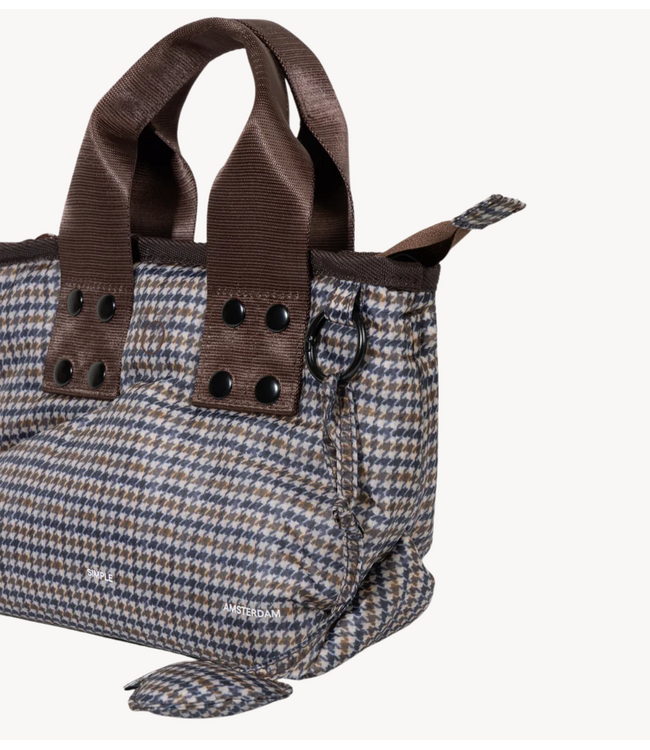 10DAYS Tas small padded shopper check champagne