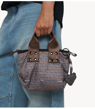 10DAYS Tas small padded shopper check champagne