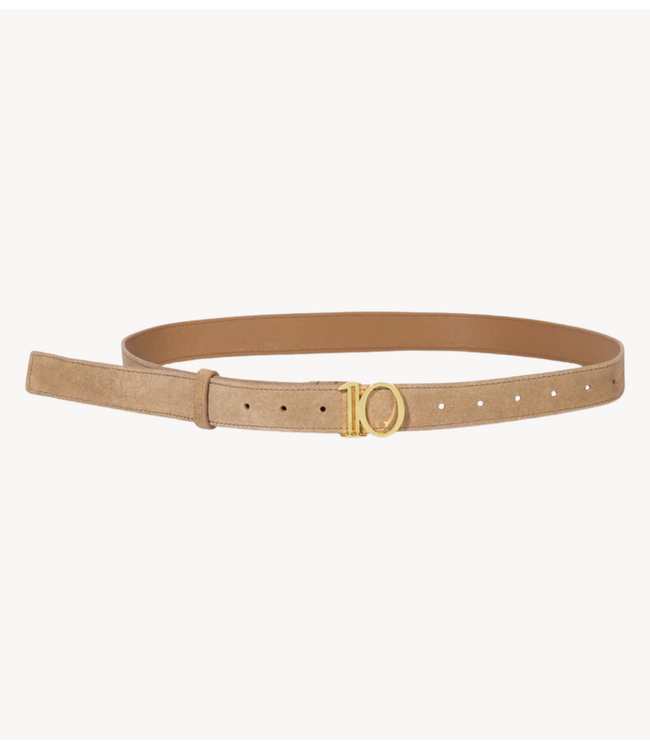 10DAYS Riem monogram belt suede light copper