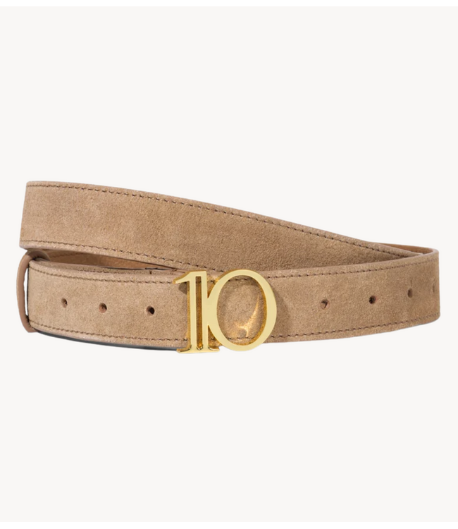 10DAYS Riem monogram belt suede light copper