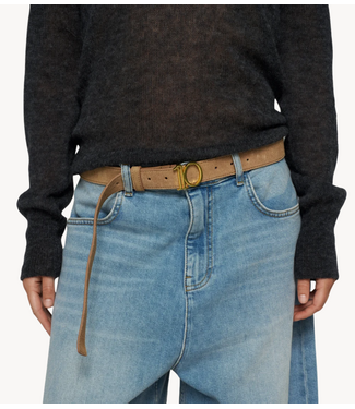 10DAYS Riem monogram belt suede light copper