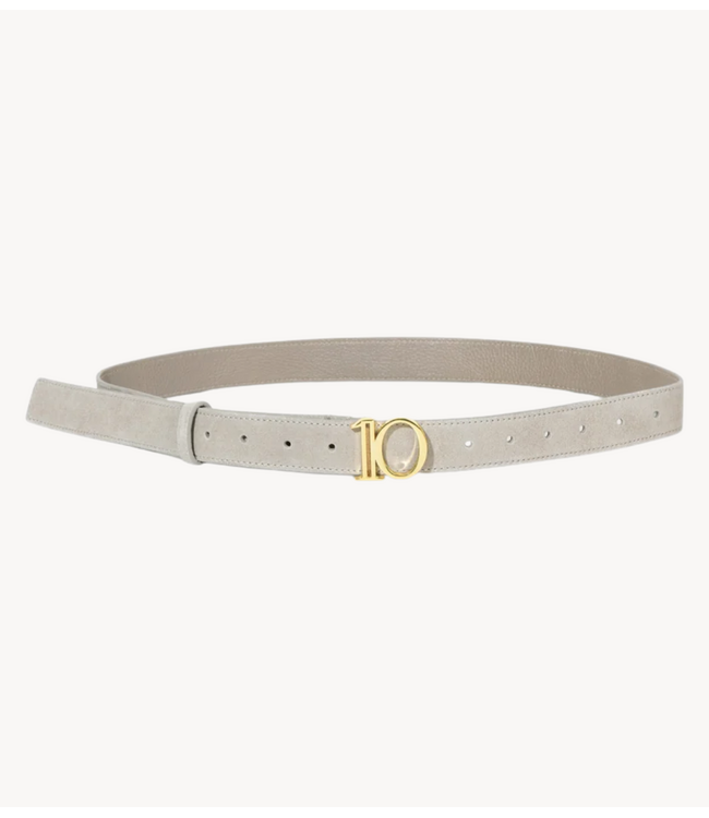 10DAYS Riem monogram belt suede stone