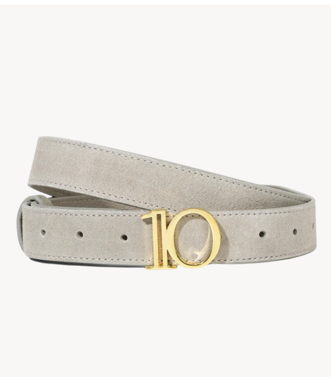 10DAYS Riem monogram belt suede stone
