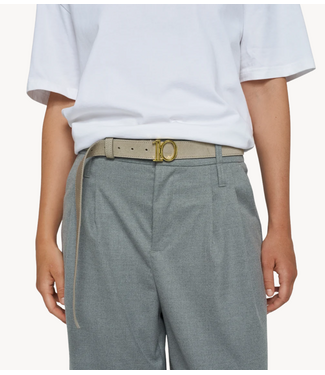 10DAYS Riem monogram belt suede stone