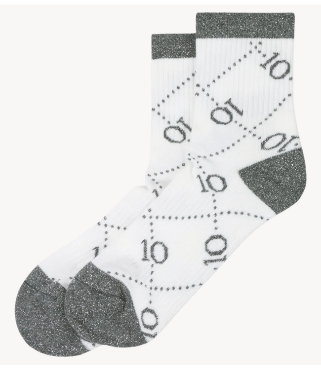 10DAYS Sokken socks all over monogram ecru