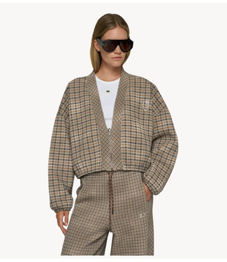 10DAYS Vest check cardigan reversible champagne