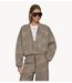 10DAYS Vest check cardigan reversible champagne