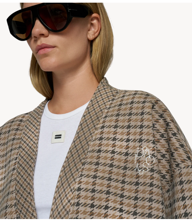 10DAYS Vest check cardigan reversible champagne