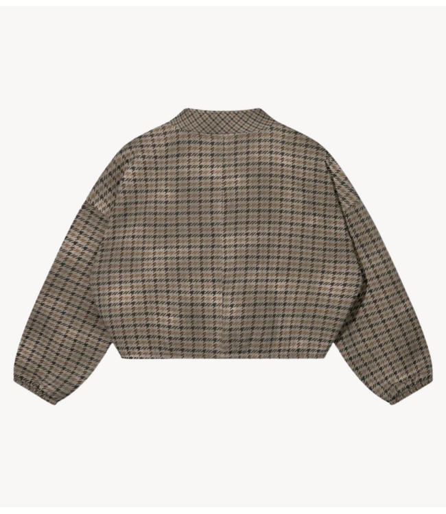 10DAYS Vest check cardigan reversible champagne