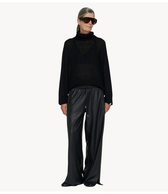 10DAYS Broek wide leg PU pants black