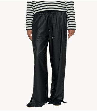 10DAYS Broek wide leg PU pants black