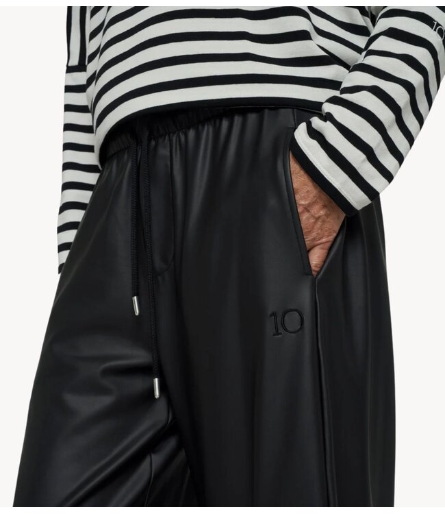 10DAYS Broek wide leg PU pants black